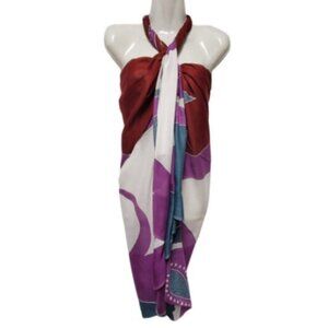 Womens Sarong Cotton Wrap Handpainted Batik Wrapskirt Beach Pareo Beachwear -NEW